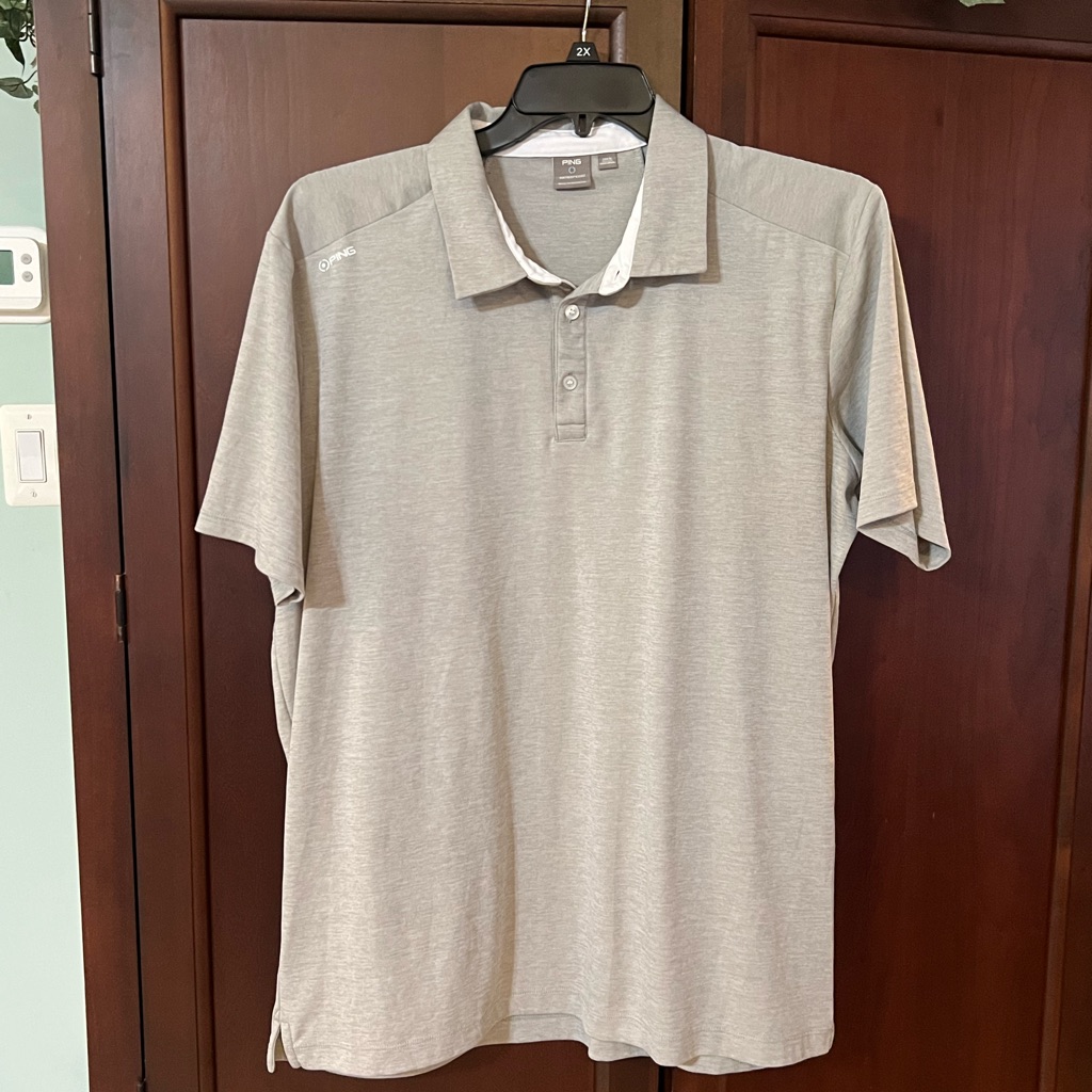 Ping Mens Heather Gray ShortSleeve Polo